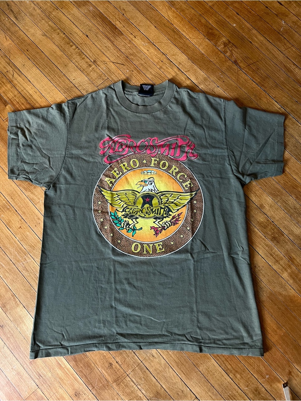 Vintage 1990s Aerosmith Aero Force Band T-shirt Japan Tour Rare